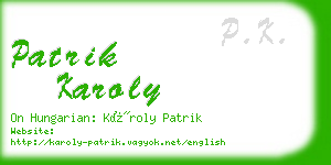 patrik karoly business card